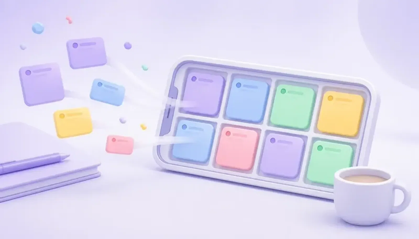 Grafica per le 6 migliori app di produttività ADHD per adulti, con strumenti di gestione del tempo e concentrazione